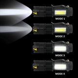 3800LM XML Q5+COB Waterproof Powerful Led Flashlight Torch ZOOM Mini Q5 Hand Lamp Linterna Led for Hiking/Fishing/Camping/Biking - V.I.P Digital Presence