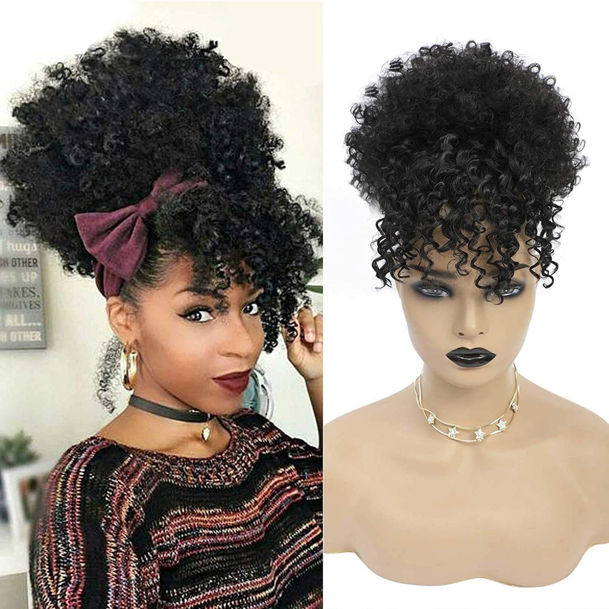 European and American Explosive Wig Bangs Contract African Fluffy Caterpillar Small Roll Contract - V.I.P Digital Presence