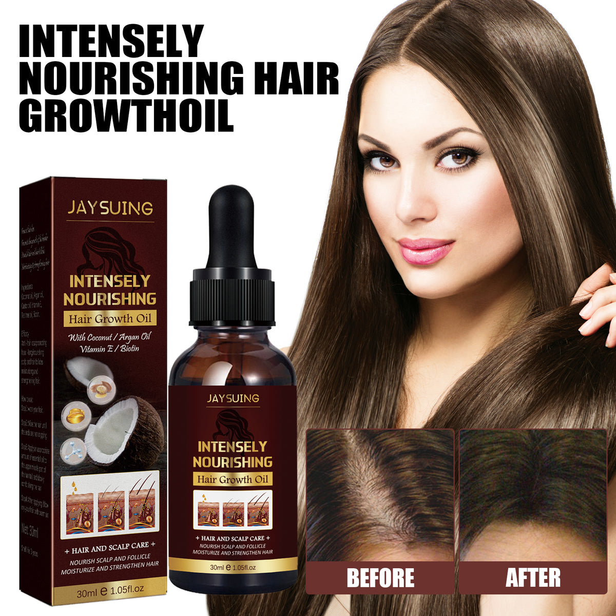 Coconut Hair Essential Oil, Moisturizes Tightens And Strengthens Hair Scalp Massage Essential Oil - V.I.P Digital Presence