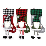 Christmas Day Decoration Red Black White Grid Faceless Forester Christmas Socks Dwarf Hanging Doll Candy Gift Bag - V.I.P Digital Presence