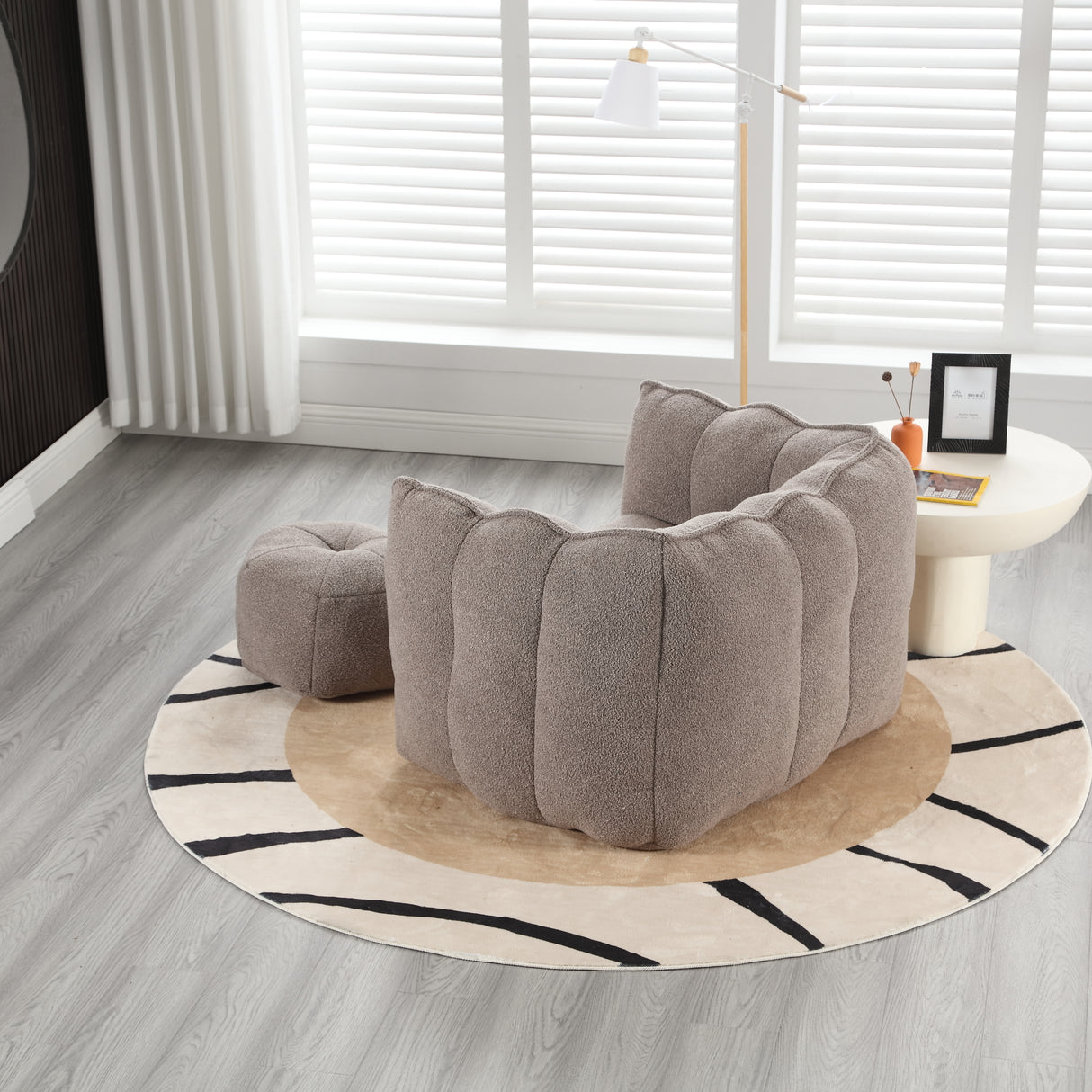 Soft Bean Bag Chair with High Resilient Foam(Chips)for living room and bedroom,Comfortable Square Lazy Sofa with Footstool - V.I.P Digital Presence