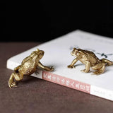 Brass Golden Toad and Toad Fortune Ornament Table Retro Frog Copper Toad Tea Tray Ornament - V.I.P Digital Presence