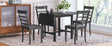 TOPMAX 5-piece square wooden pendant light expandable dining table set with 4 ladder back chairs  Gray - V.I.P Digital Presence