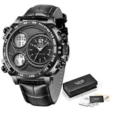 Lige Business Electronic Watch Dual Display Multi Function Low Cost Watch Men's Sports Waterproof Watch - V.I.P Digital Presence