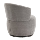 Grey Plush Swivel Accent Chair - Contemporary Round Armchair with 360° Rotation and Metal Base for Living Room Elegance - V.I.P Digital Presence