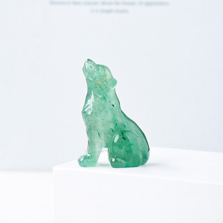 Natural crystal wolf cub carving piece, crystal animal raw stone, mineral specimen, home decoration ornament - V.I.P Digital Presence