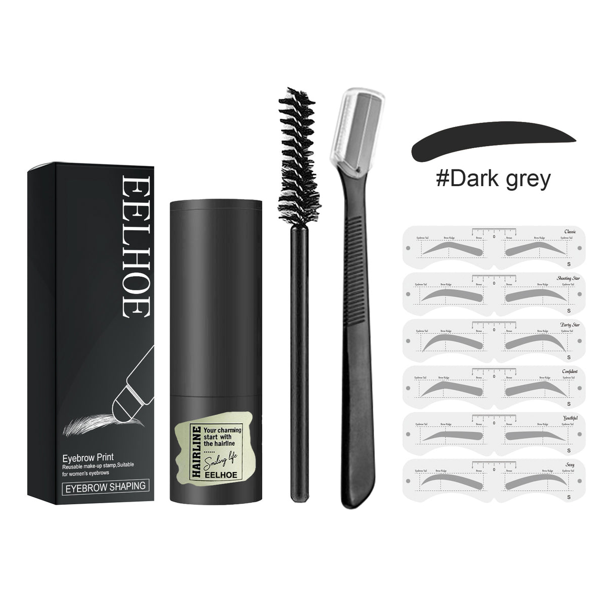 Eyebrow Print Set, Waterproof Stereoplastic Eyebrow Styling Quick Eyebrow Card Makeup Natural Hairline Powder - V.I.P Digital Presence