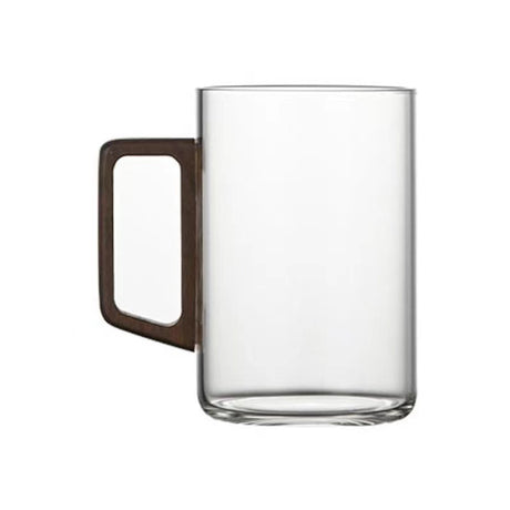 High end green tea cup with walnut handle and lid. High temperature resistant glass office drinking cup - V.I.P Digital Presence
