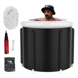 Black Ice Bath Bucket Large Household Foldable Bath Bucket PVC Padded SPA Bathtub - V.I.P Digital Presence