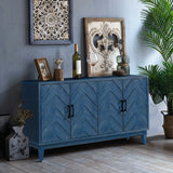 Stronger Vintage Style Buffet Cabinet Lacquered Accent Storage 4 Door Wooden - V.I.P Digital Presence