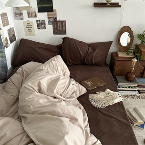 Four piece set of washed cotton bed sheets and duvet covers three piece set of bedding for single student dormitories - V.I.P Digital Presence