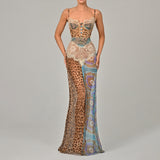 Sexy Women's Strapless Long Dress with Forked Hemline Style Spaghetti Strap Chiffon Dress - V.I.P Digital Presence