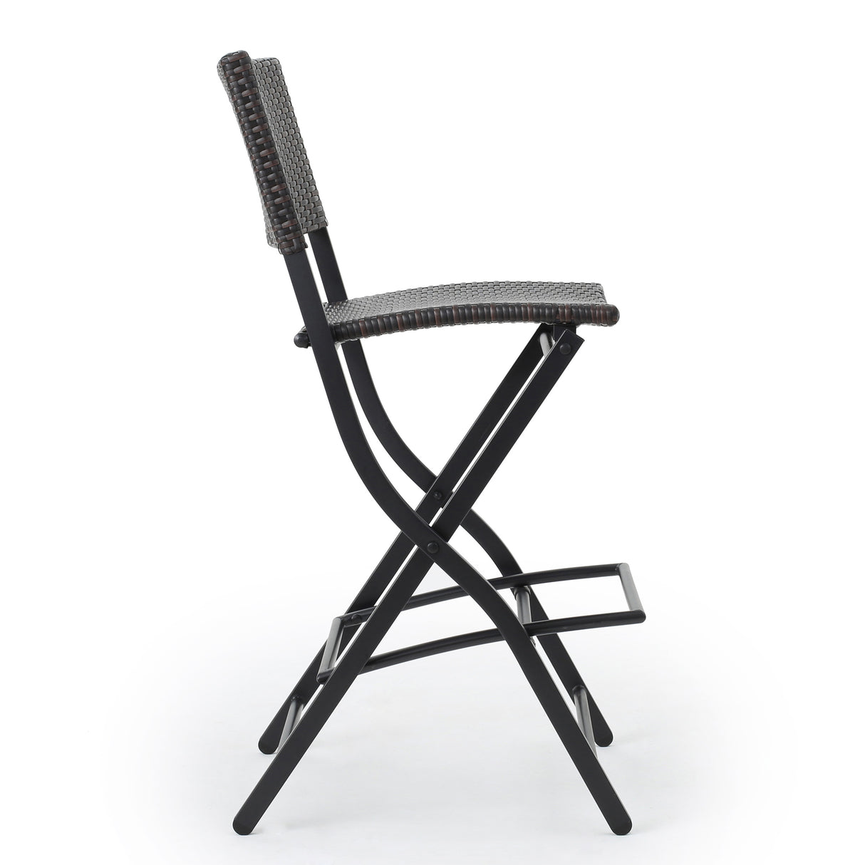 Outdoor Wicker Barstools Faux Rattan Patio Bar Stool Foldable Chair, 2-Pcs Set, Multibrown - V.I.P Digital Presence