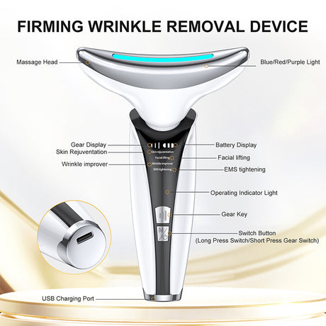 Hot Sell Skin Rejuvenation Tightening Anti-aging Face Neck Lifting Massager Led Photon Therapy Face And Neck Lifting Device - V.I.P Digital Presence
