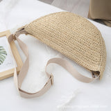 Sports Crossbody Bag Handmade Woven Dumpling Bag Breathable Semicircle Bag Versatile Rattan Bag Summer Beach Bag for Women Luxury - V.I.P Digital Presence