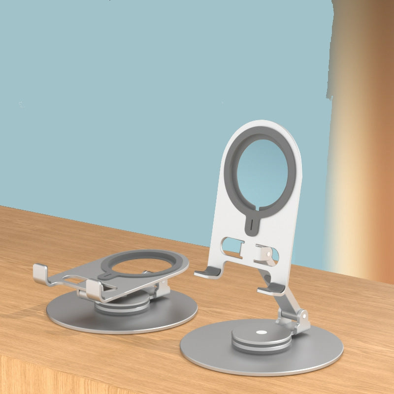 Soporte magnético para teléfono de escritorio, de aleación de aluminio, con carga inalámbrica, portátil, plegable y giratorio, con soporte Magsafe