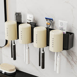 Toothbrush rack perforated free wall mounted bathroom mouthwash cup rack storage rack - V.I.P Digital Presence