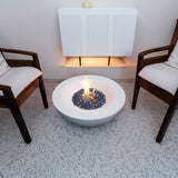42 Inch Outdoor Concrete Propane gas Fire Pit bowl in Antique white color - V.I.P Digital Presence