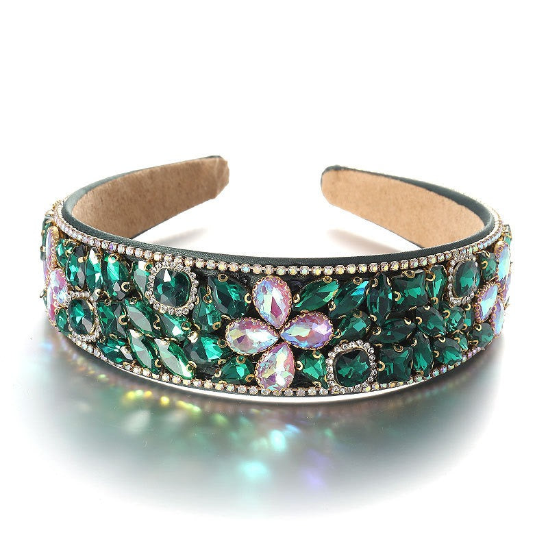 Baroque retro full set rhinestone sponge headband - V.I.P Digital Presence