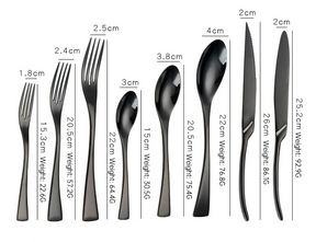 Portugal Titanium Black Stainless Steel Western Cutlery Set for Hotel and Restaurant Knife Fork Spoon Suite Factory Wholesale - V.I.P Digital Presence