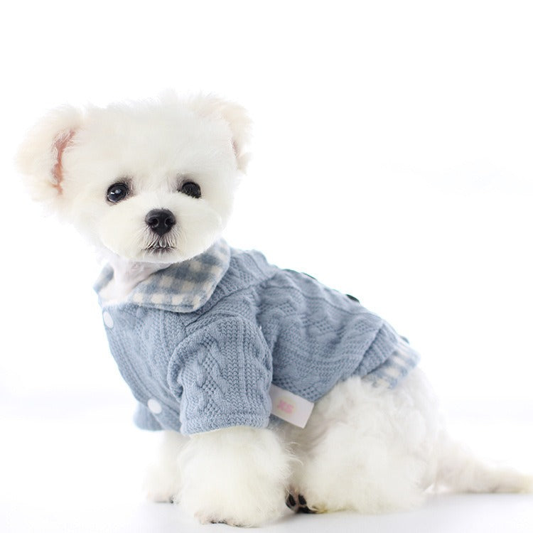 Dog clothes, pet clothes, winter lollipop dog clothes, cat clothes, compared to bear clothes, woolen plaid pet clothes - V.I.P Digital Presence