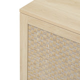 Rattan 4-Door Sideboard , Sideboard Buffet Storage Cabinet,Accent Storage Cabinet , Large Cabinet With 4 Rattan Decorated Doors - V.I.P Digital Presence