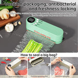 Beige cordless 3 - in - 1 food sealer. For dry/moist food, 4 bags. Seals chip bags, inflates items. - V.I.P Digital Presence