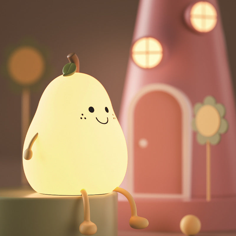 Creative Colorful Pear Duck Pear Night Light Pear Night Light Couple Gift Silicone Cute Night Light Sleeping Night Light - V.I.P Digital Presence