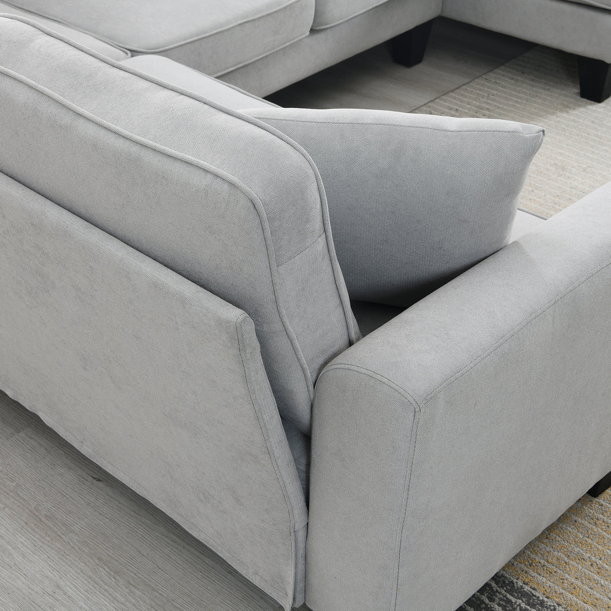 [VIDEO provided] [New] 108*85.5" Modern U Shape Sectional Sofa 7 Seat Fabric Sectional Sofa Set - V.I.P Digital Presence