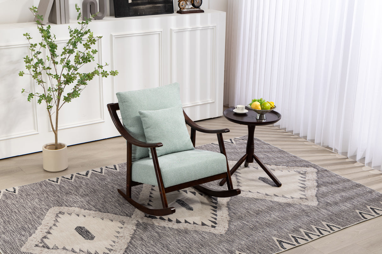 woven fabric Mid Century Modern Accent Chairs Comfy Upholstered Glider Arm Chair with Solid Wood for Living Room Bedroom Balcony - V.I.P Digital Presence