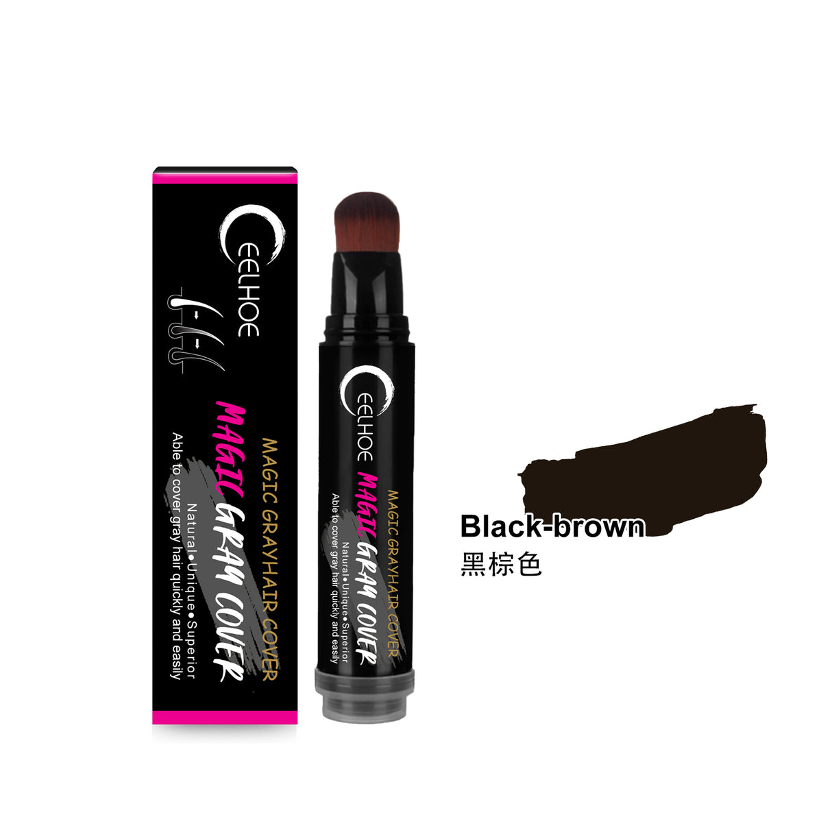 Disposable Plant Hair Stick, Hair Without Damage Repair Color Black Brown Quick White Hair Cover Stick - V.I.P Digital Presence
