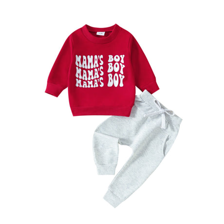 Infant and toddler clothing, children's letter printed long sleeved pullover, hoodie and pants two-piece set - V.I.P Digital Presence