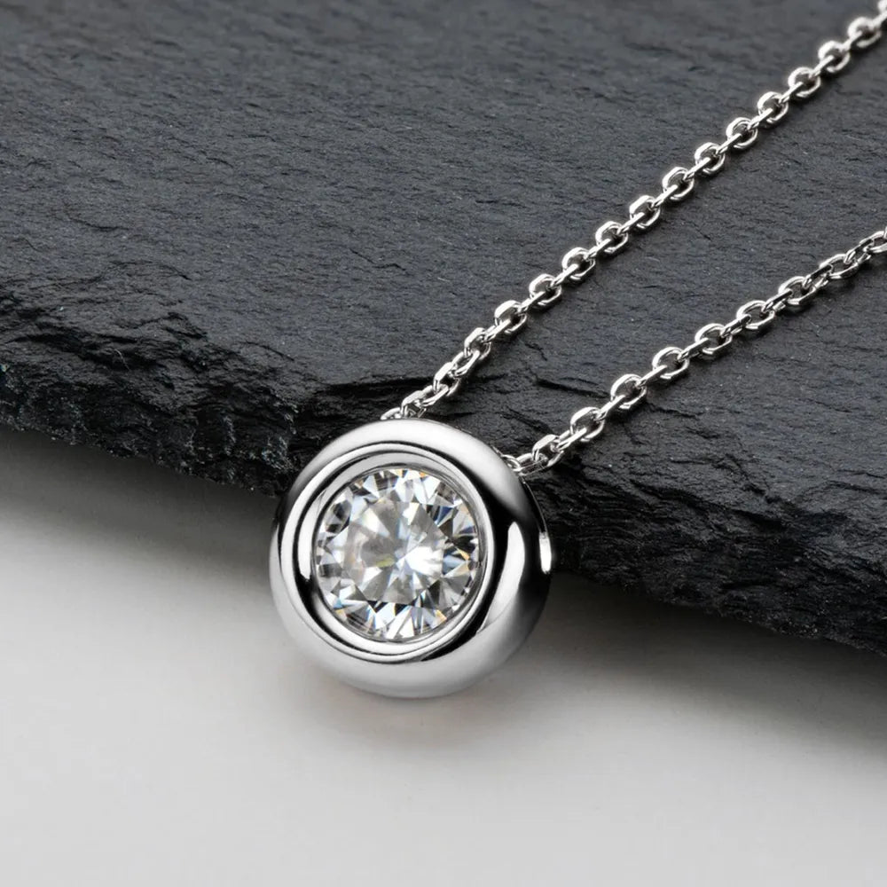 1 Carat Moissanite 925 Sterling Silver Necklace - V.I.P Digital Presence