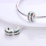 Copper plated S925 silver FOREVER colorful heart clip beads string DIY bracelet necklace - V.I.P Digital Presence