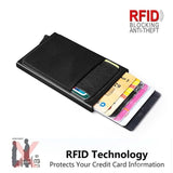Business Men Credit Card Wallet Aluminum Cash ID Card Holder  Case Blocking Slim Metal Wallet Coin Purse Black - V.I.P Digital Presence