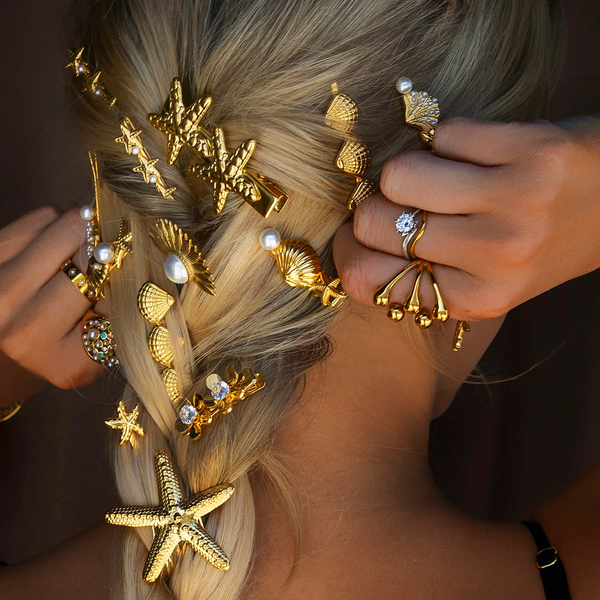 Stainless steel shell hair clip with bangs, high-end feel, ins metal hair accessories, broken hair clip at the back of the head - V.I.P Digital Presence