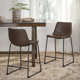 Vintage Style Brown 24-Inch Counter Stool (Set of 2) - V.I.P Digital Presence