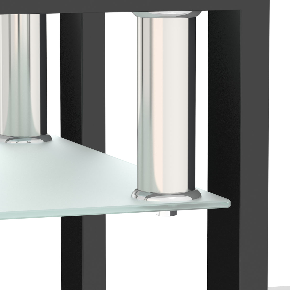 1-Piece Modern Tempered Glass Tea Table Coffee Table End Table, Square Table for Living Room, Transparent/Black - V.I.P Digital Presence
