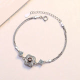 Customized color photo projection s925 pure silver six pointed star bracelet with 100 languages for birthday commemoration - V.I.P Digital Presence