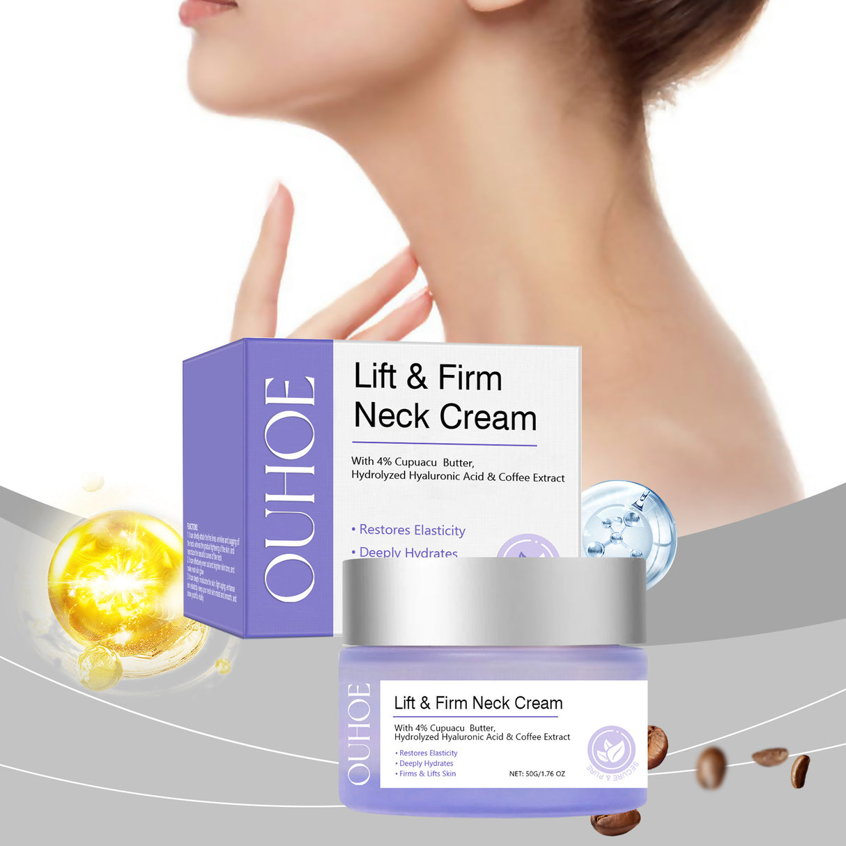 OUHOE Neck Cream - Hydrating, Moisturizing, and Refreshing Skin Care Lotion for Neck and Body - V.I.P Digital Presence