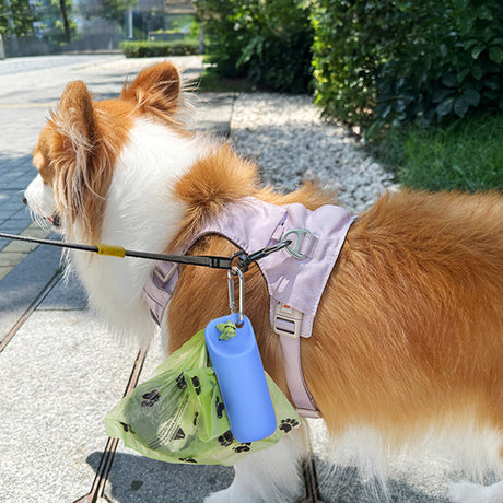 Silicone dog poop bag holder with dispenser, portable, hanging ring & storage case - V.I.P Digital Presence