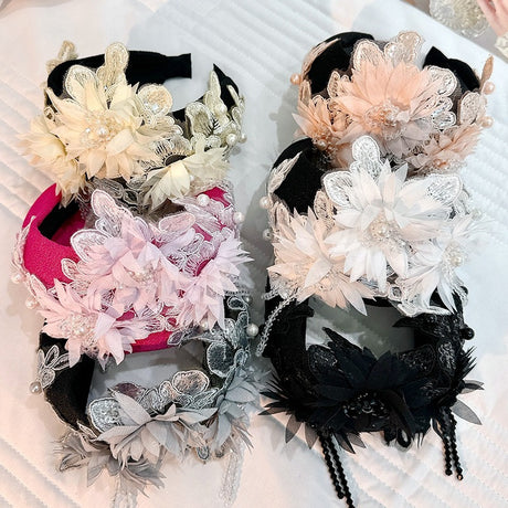 Fashionable handmade embroidery three-dimensional simulation crystal flower hair hoop - V.I.P Digital Presence