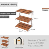 Mountaineering Outdoor Camping Rack Portable Storage Rack Three Layer Rack With Foldable Picnic Camping Barbecue Folding Table