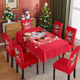 Christmas tablecloth, holiday decoration, elastic chair cover, household dining table, waterproof and dustproof tablecloth, fabric decorative tablecloth - V.I.P Digital Presence