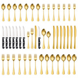 Stainless Steel Cutlery 48 Pcs Set Western Steak Knife Dinner Knife Main Dish Spoon Fork Dessert Spoon Set - V.I.P Digital Presence
