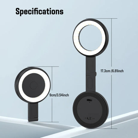 Magnetic LED Fill Light for Phone Selfie Light LED Video Light 2500K-9000K Dimmable Built-in Battery Replacement for iPhone Vlog - V.I.P Digital Presence