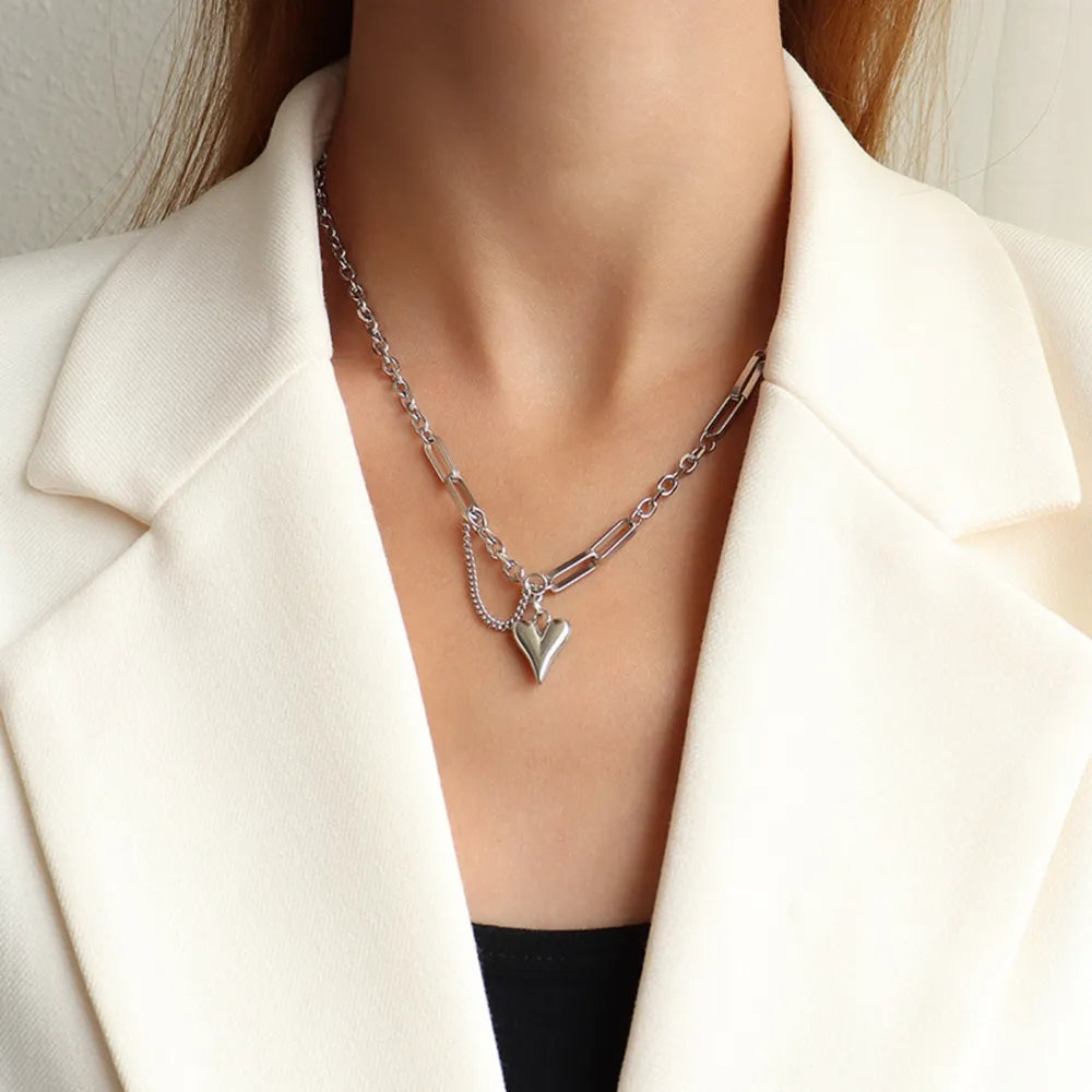Titanium Steel Heart Pendant Necklace - V.I.P Digital Presence