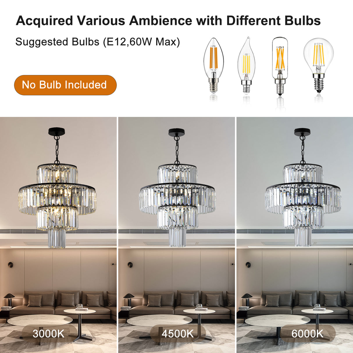 Black  Luxury Crystal Chandelier Modern Chandeliers Lights Fixture Hanging  Pendant Light Fixture for Dining Room Bedroom - V.I.P Digital Presence