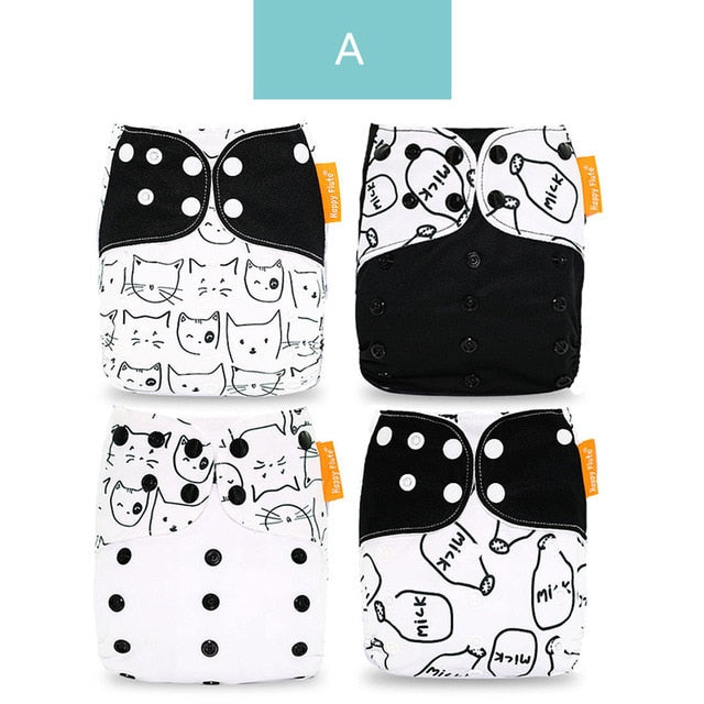 Happy Flute Cloth Diapers for Children Adjustable Wet/Dry Bag Waterproof Babies Diapers Ecological Backpack Reusable 4 pcs/set - V.I.P Digital Presence