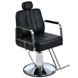 Premium Reclining barber Chair Salon Chair for Hair Stylist with Heavy Duty Hydraulic Pump, 360° Rotation  Black - V.I.P Digital Presence